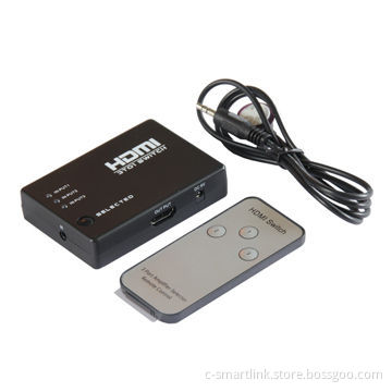 3 x 1 HDMI® Switch, Auto Switch Among 3 Input Sources, IR Remote, with AC Power Port